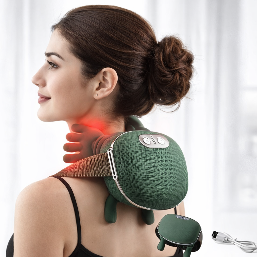 Massaggiatore Schiena e Collo – Wireless, 3 Livelli di Intensità, 2 Livelli di Calore