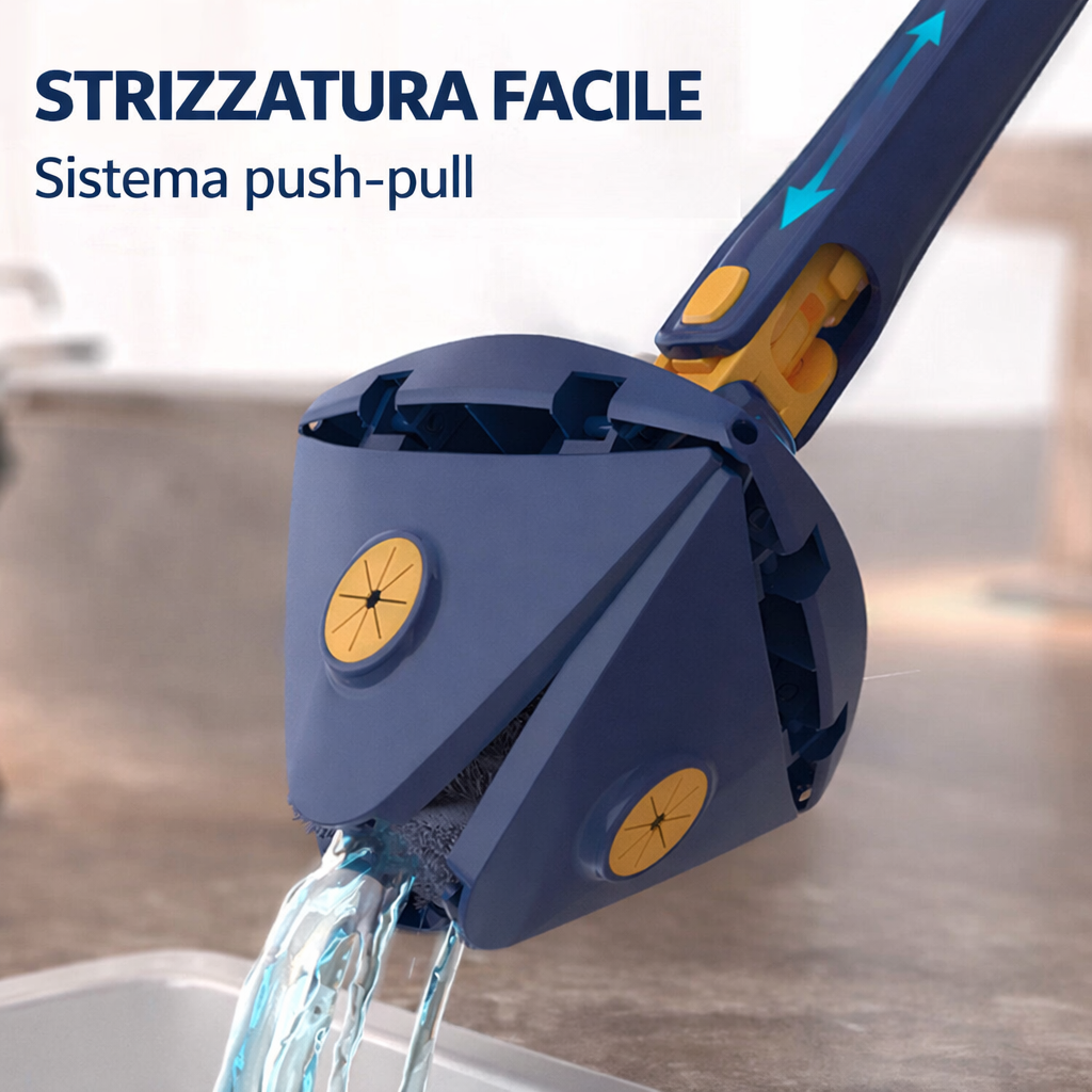 Mocio triangolare rotante 360° per pulizia regolabile mocio rotante multifunzione