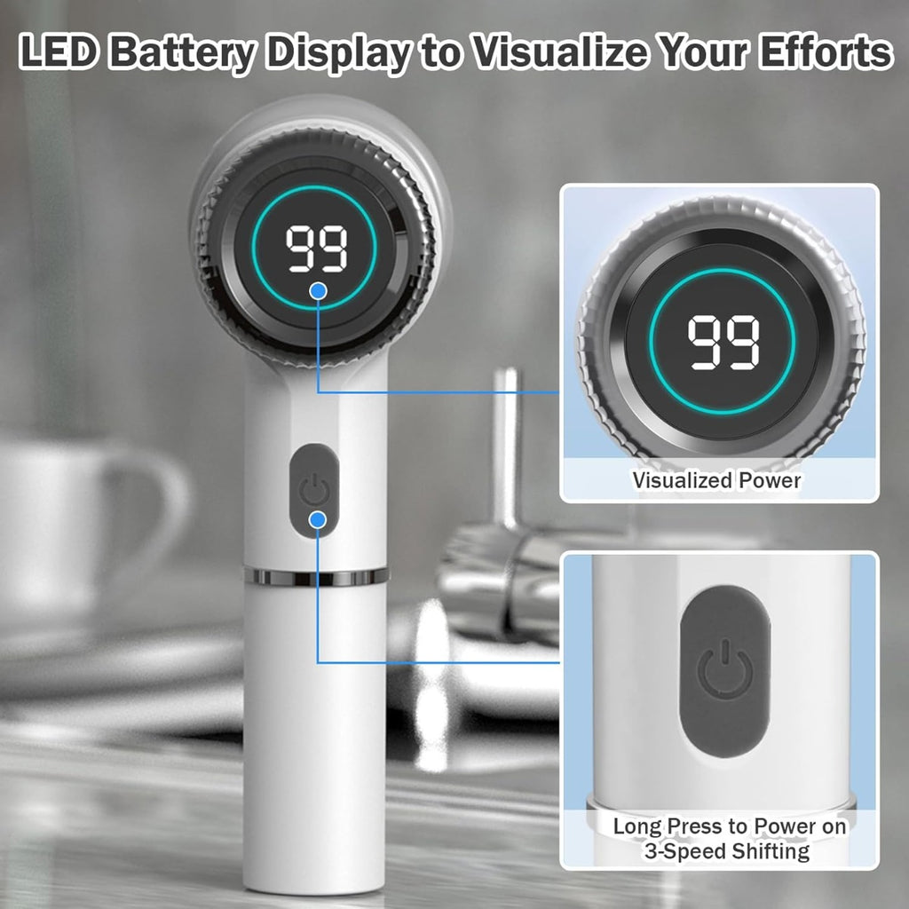 Spazzola Elettrica per Pulizia 5 in 1 – Motore Potente 3 Velocità con 5 Testine Intercambiabili