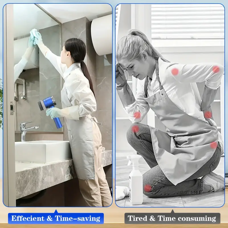 Spazzola Elettrica per Pulizia 5 in 1 – Motore Potente 3 Velocità con 5 Testine Intercambiabili