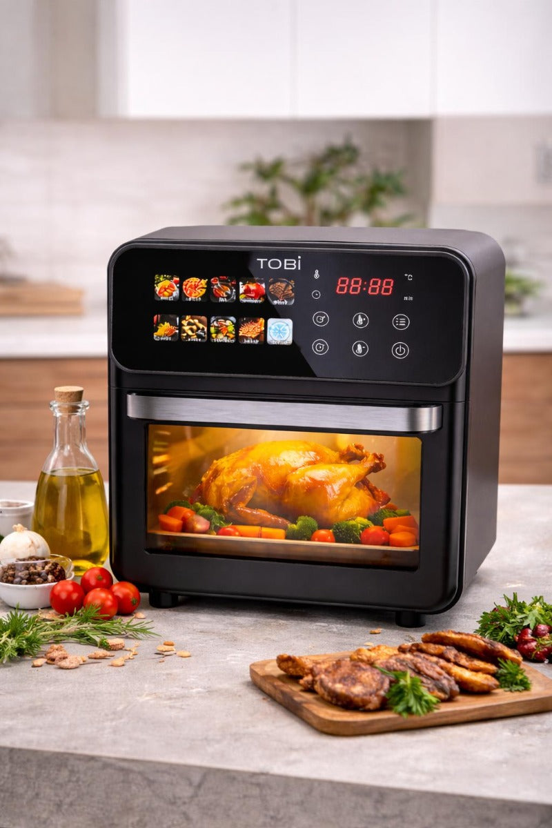 Friggitrice ad Aria 16L 2400W con Display Full Color Touch 12 Programmi Automatici